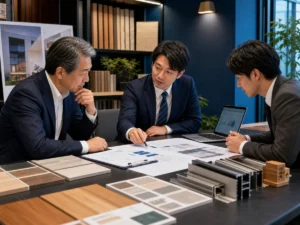 建材会社の譲渡プロセスを計画する経営者とアドバイザー