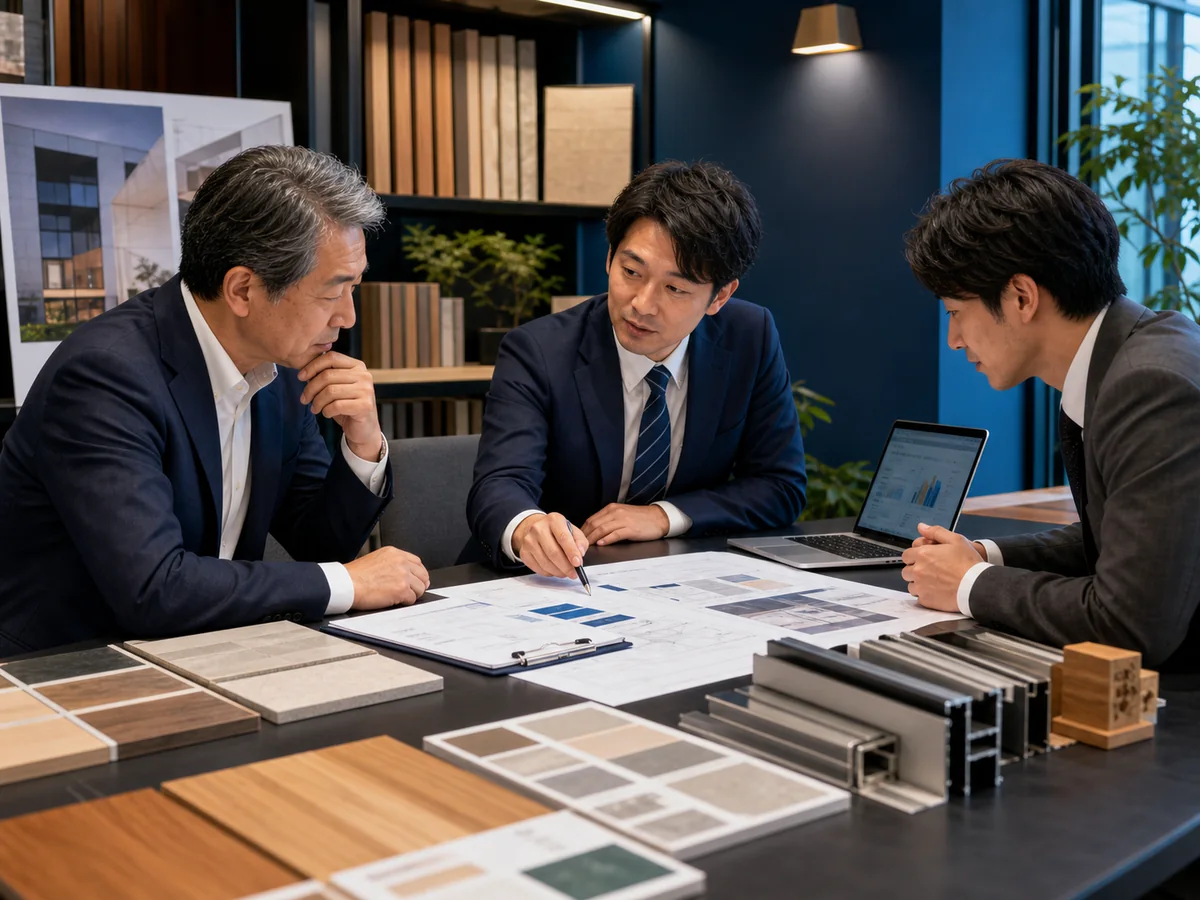 建材会社の譲渡プロセスを計画する経営者とアドバイザー